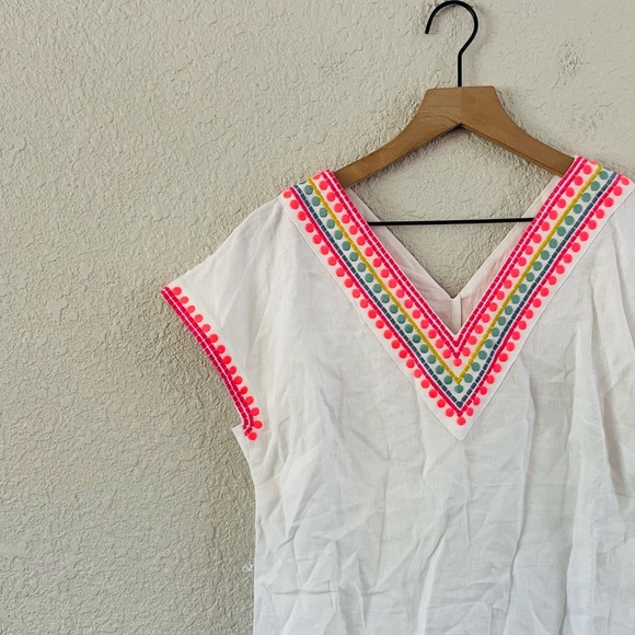 Boden White Linen Embroidered Swim Cover - Picture 3 of 12